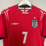 Shop 2004/06 ENGLAND BECKHAM #7 AWAY SHIRT (M) UMBRO, classic football shirts, vintage football shirts & retro soccer jerseys at Cult Kits