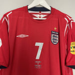 Shop 2004/06 ENGLAND BECKHAM #7 AWAY SHIRT (XL) UMBRO, classic football shirts, vintage football shirts & retro soccer jerseys at Cult Kits