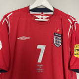 Shop 2004/06 ENGLAND BECKHAM #7 AWAY SHIRT (XL) UMBRO, classic football shirts, vintage football shirts & retro soccer jerseys at Cult Kits