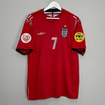 Shop 2004/06 ENGLAND BECKHAM #7 AWAY SHIRT (XL) UMBRO, classic football shirts, vintage football shirts & retro soccer jerseys at Cult Kits