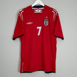 Shop 2004/06 ENGLAND BECKHAM #7 AWAY SHIRT (XL) UMBRO, classic football shirts, vintage football shirts & retro soccer jerseys at Cult Kits