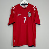 Shop 2004/06 ENGLAND BECKHAM #7 AWAY SHIRT (XL) UMBRO, classic football shirts, vintage football shirts & retro soccer jerseys at Cult Kits
