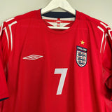 Shop 2004/06 ENGLAND BECKHAM #7 AWAY SHIRT (XL) UMBRO, classic football shirts, vintage football shirts & retro soccer jerseys at Cult Kits
