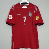 Shop 2004/06 ENGLAND BECKHAM #7 AWAY SHIRT (XL) UMBRO, classic football shirts, vintage football shirts & retro soccer jerseys at Cult Kits