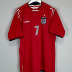 Shop 2004/06 ENGLAND BECKHAM #7 AWAY SHIRT (XL) UMBRO, classic football shirts, vintage football shirts & retro soccer jerseys at Cult Kits