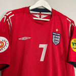 Shop 2004/06 ENGLAND BECKHAM #7 AWAY SHIRT (XL) UMBRO, classic football shirts, vintage football shirts & retro soccer jerseys at Cult Kits