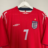 Shop 2004/06 ENGLAND BECKHAM #7 AWAY SHIRT (XXL) UMBRO, classic football shirts, vintage football shirts & retro soccer jerseys at Cult Kits