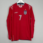 Shop 2004/06 ENGLAND BECKHAM #7 L/S AWAY SHIRT (M) UMBRO, classic football shirts, vintage football shirts & retro soccer jerseys at Cult Kits