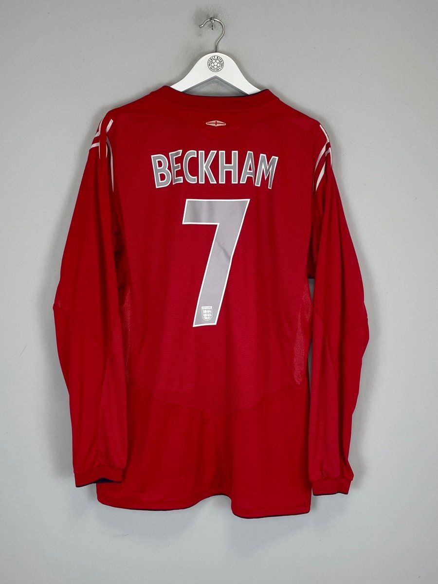 2004/06 ENGLAND BECKHAM 7 L/S AWAY SHIRT (XXL) UMBRO - Cult Kits - XXL - Buy Vintage Football Shirts, Authentic Retro Football Shirts For Sale, Classic Football Shirts & Soccer Jersey
