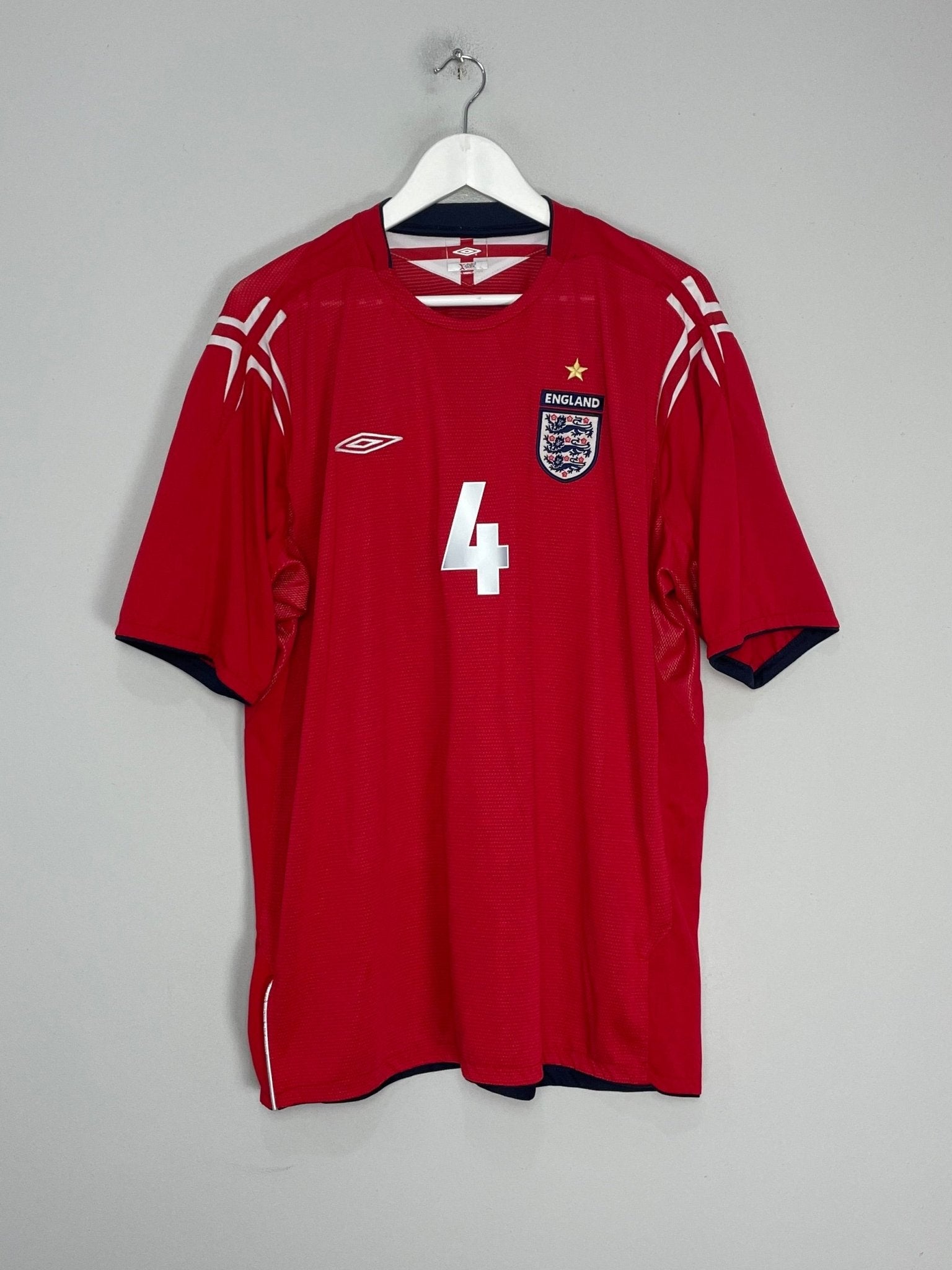 Shop 2004/06 ENGLAND GERRARD #4 AWAY SHIRT (XXL) UMBRO, classic football shirts, vintage football shirts & retro soccer jerseys at Cult Kits