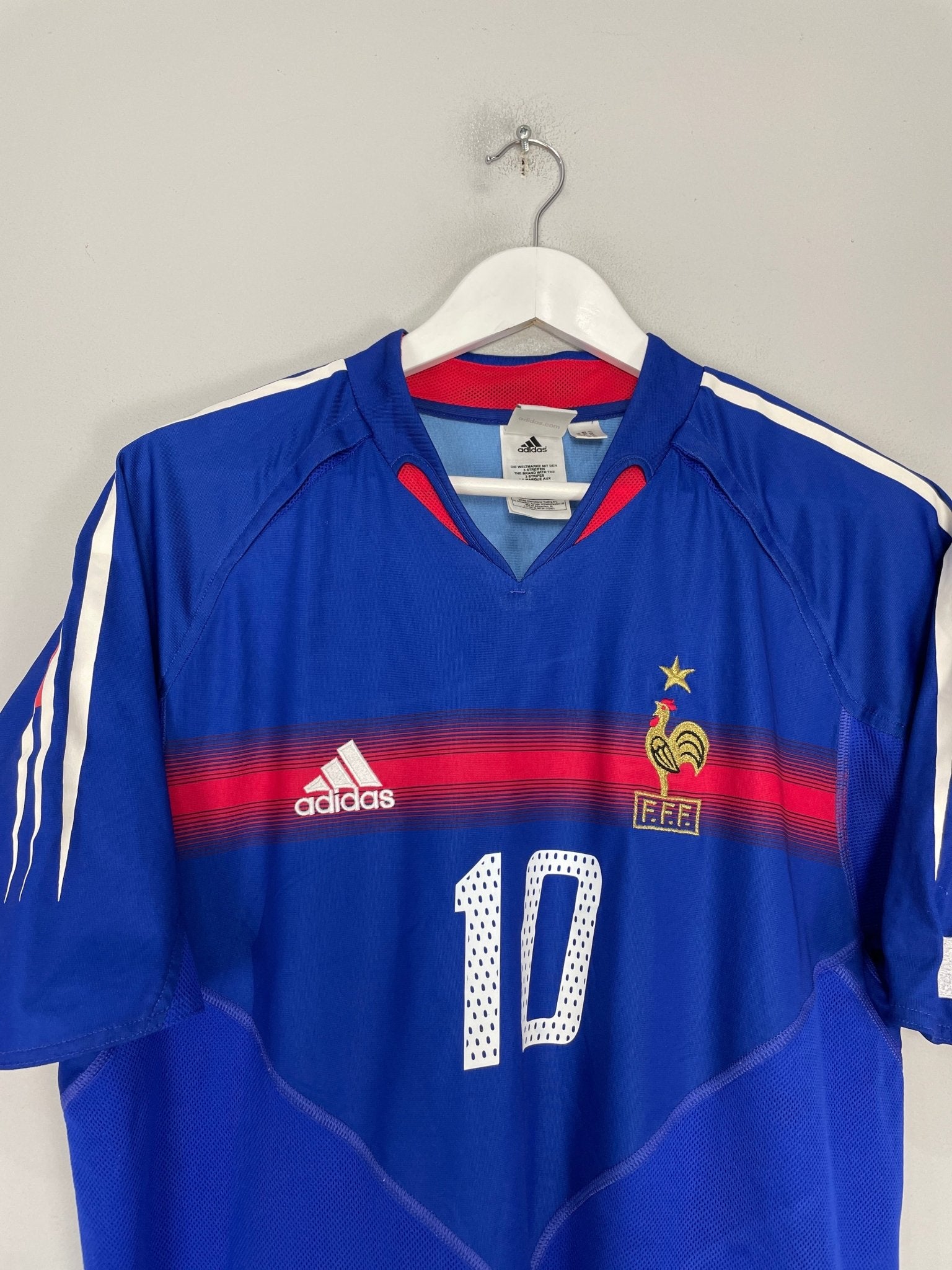 Shop 2004/06 FRANCE ZIDANE #10 HOME SHIRT (L) ADIDAS, classic football shirts, vintage football shirts & retro soccer jerseys at Cult Kits