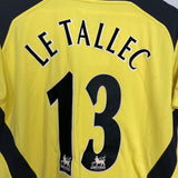 Shop 2004/06 LIVERPOOL LE TALLEC #13 AWAY SHIRT (M) REEBOK, classic football shirts, vintage football shirts & retro soccer jerseys at Cult Kits