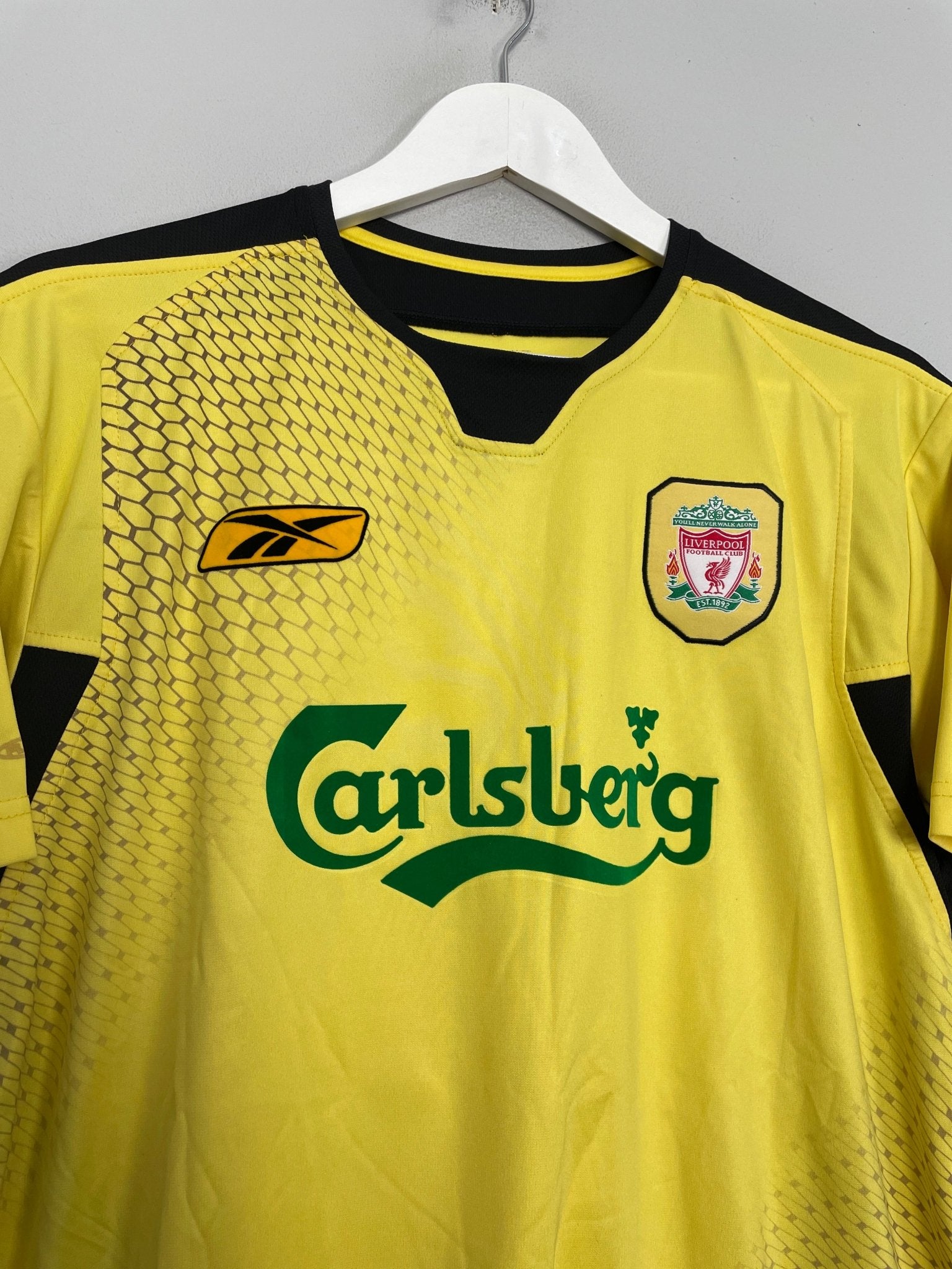Shop 2004/06 LIVERPOOL LE TALLEC #13 AWAY SHIRT (M) REEBOK, classic football shirts, vintage football shirts & retro soccer jerseys at Cult Kits
