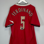 Shop 2004/06 MANCHESTER UNITED FERDINAND #5 HOME SHIRT (XL) NIKE, classic football shirts, vintage football shirts & retro soccer jerseys at Cult Kits