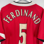 Shop 2004/06 MANCHESTER UNITED FERDINAND #5 HOME SHIRT (XL) NIKE, classic football shirts, vintage football shirts & retro soccer jerseys at Cult Kits