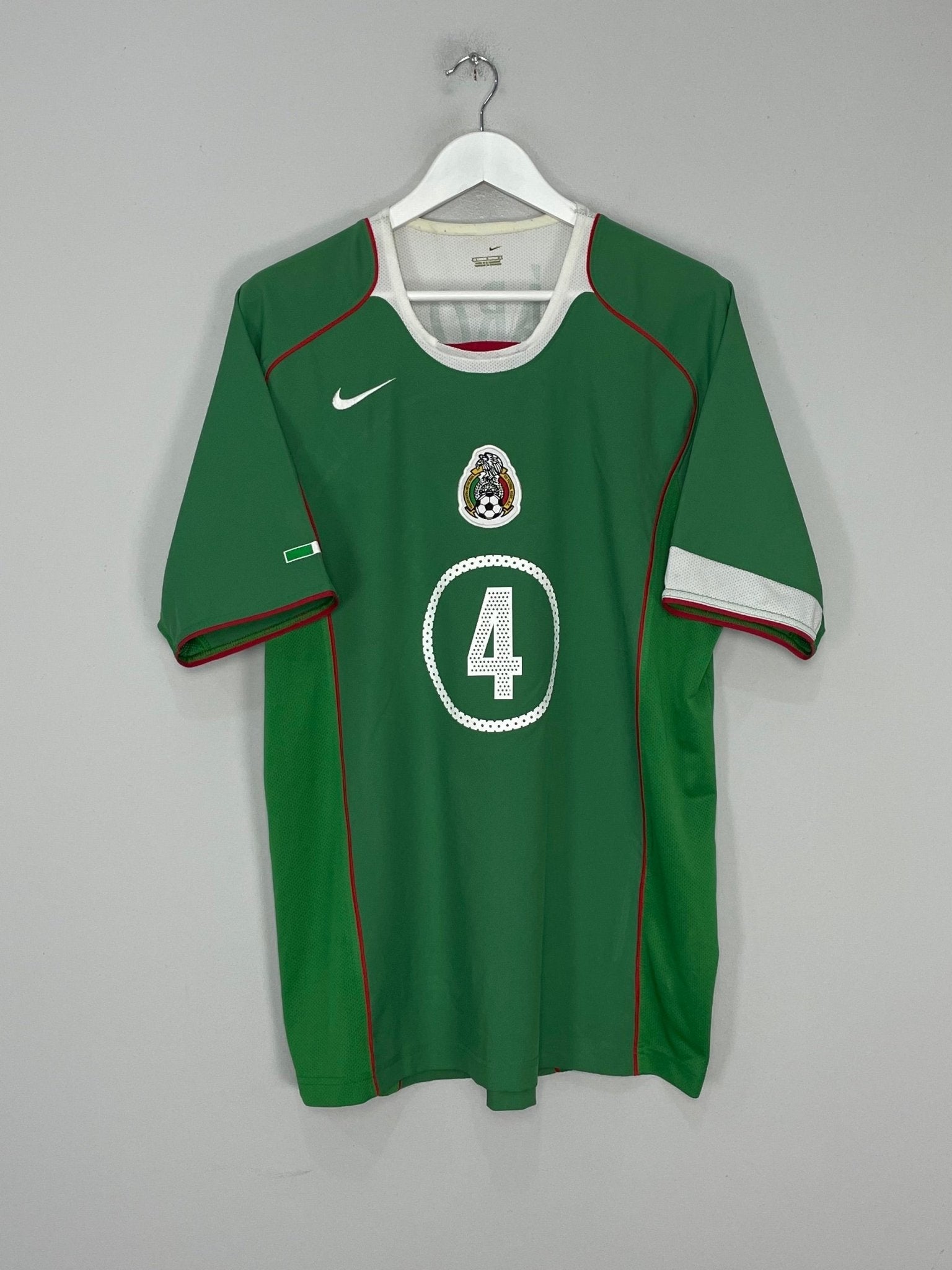 Shop 2004/06 MEXICO R.MARQUEZ #4 HOME SHIRT (L) NIKE, classic football shirts, vintage football shirts & retro soccer jerseys at Cult Kits