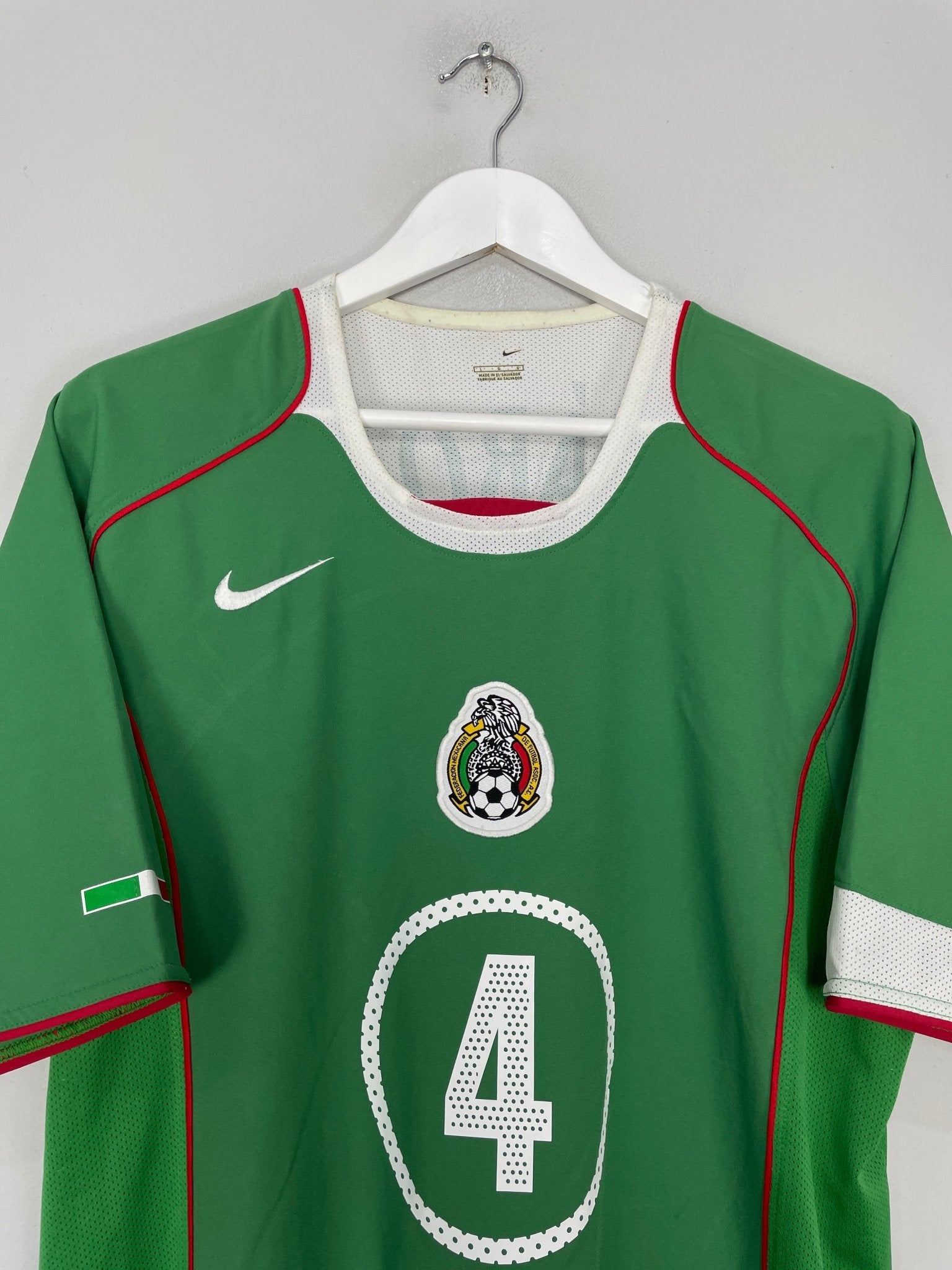 Shop 2004/06 MEXICO R.MARQUEZ #4 HOME SHIRT (L) NIKE, classic football shirts, vintage football shirts & retro soccer jerseys at Cult Kits