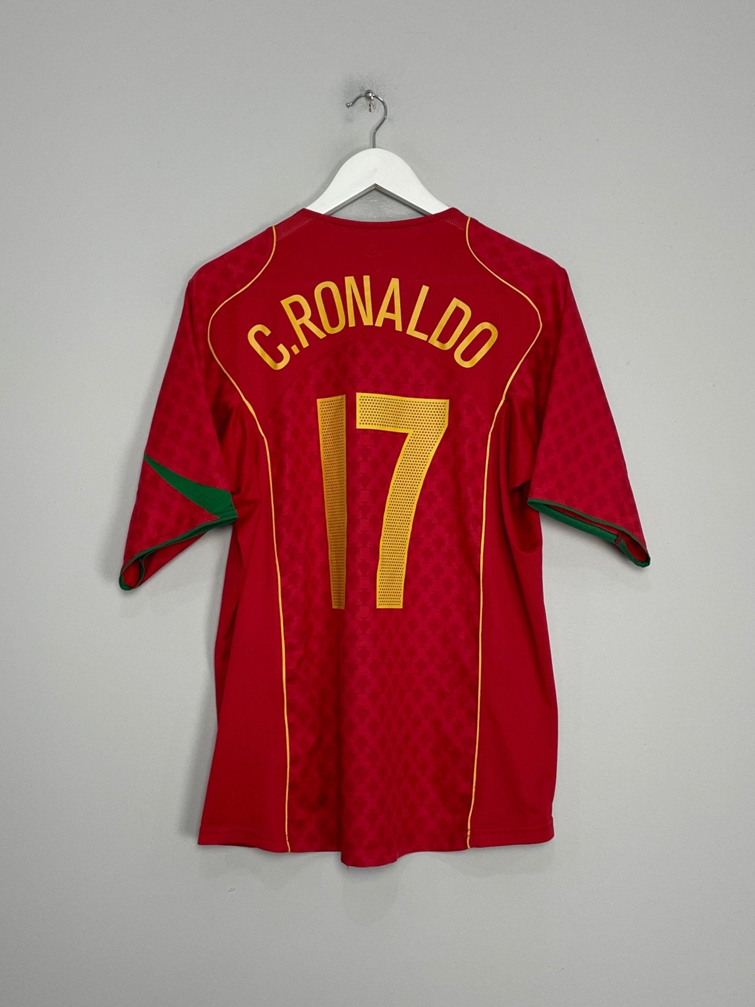 00s~ NIKE game shirt “C.RONALDO” 2004-06 Portugal Nike Home Shirt C.Ronaldo #17 *w/tags* XXL 116612