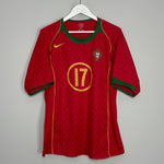 Shop 2004/06 PORTUGAL C.RONALDO #17 HOME SHIRT (L) NIKE, classic football shirts, vintage football shirts & retro soccer jerseys at Cult Kits