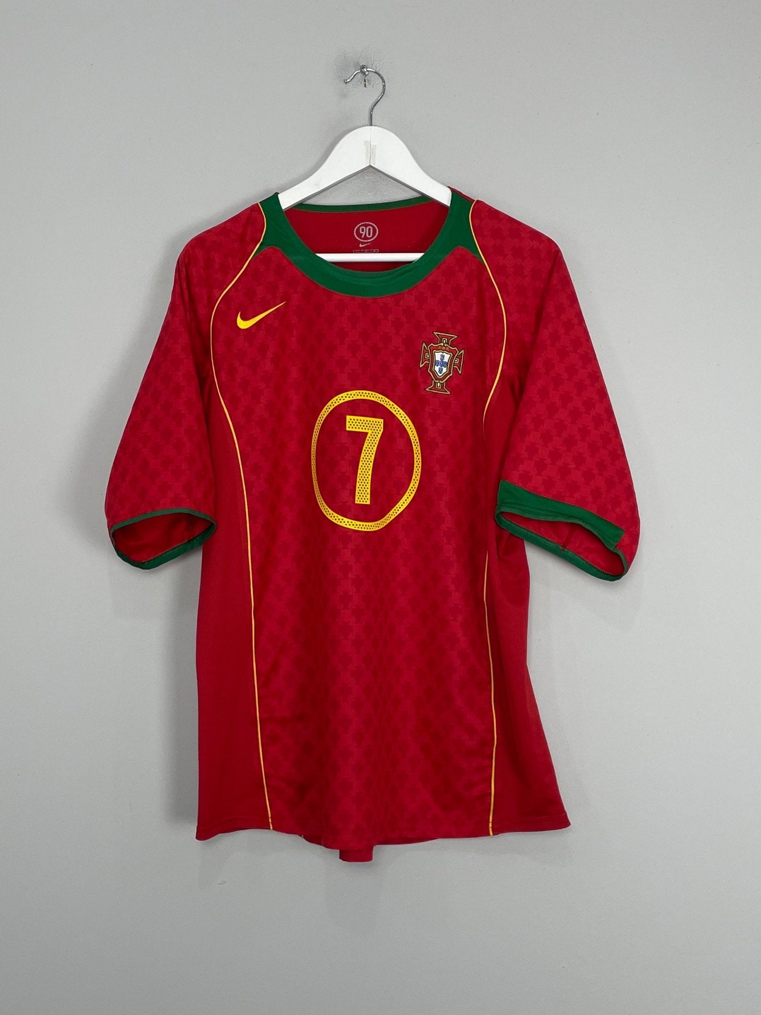 Shop 2004/06 PORTUGAL FIGO #7 HOME SHIRT (L) NIKE, classic football shirts, vintage football shirts & retro soccer jerseys at Cult Kits
