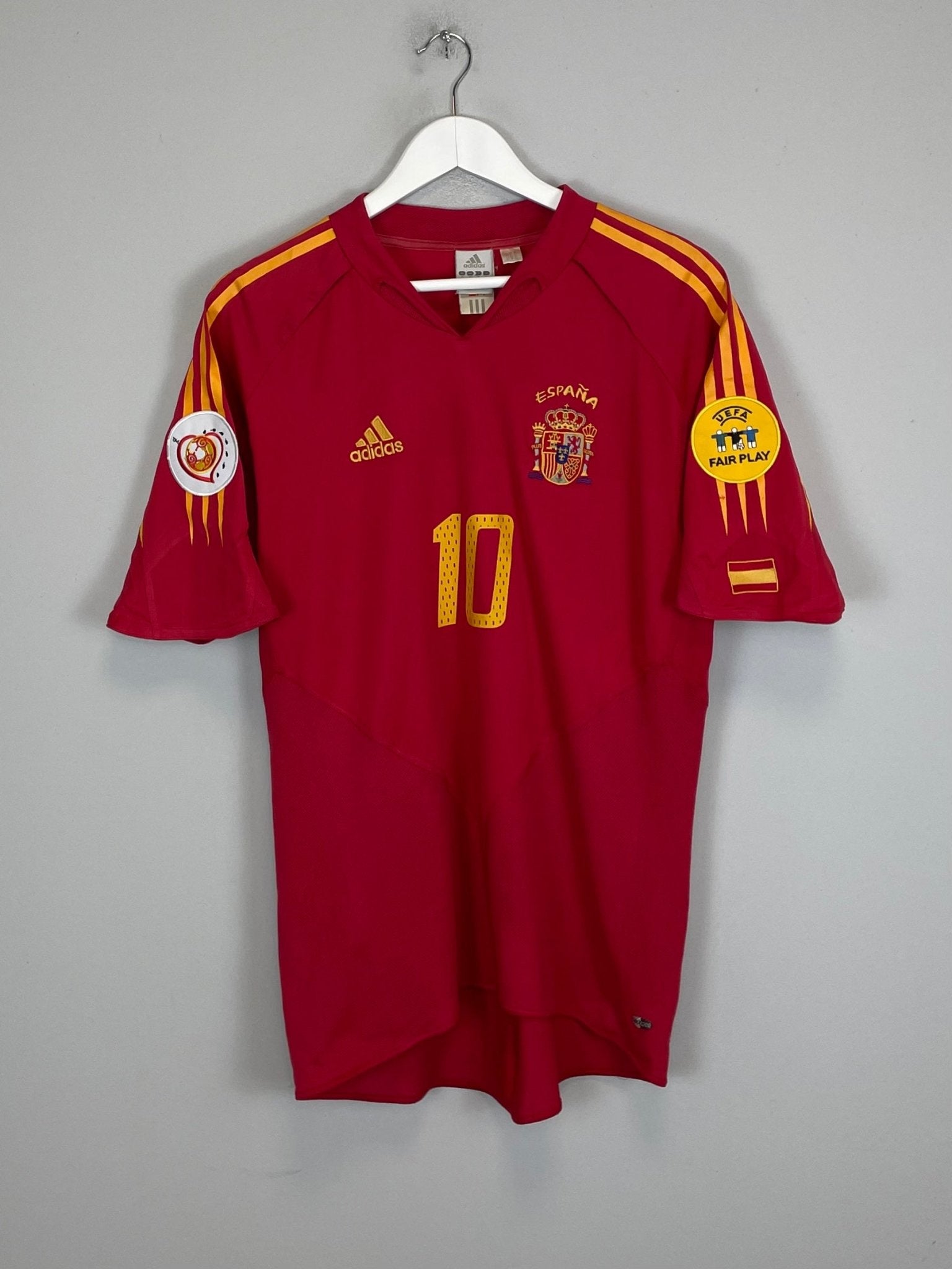 Shop 2004/06 SPAIN MORIENTES #10 HOME SHIRT (M) ADIDAS, classic football shirts, vintage football shirts & retro soccer jerseys at Cult Kits