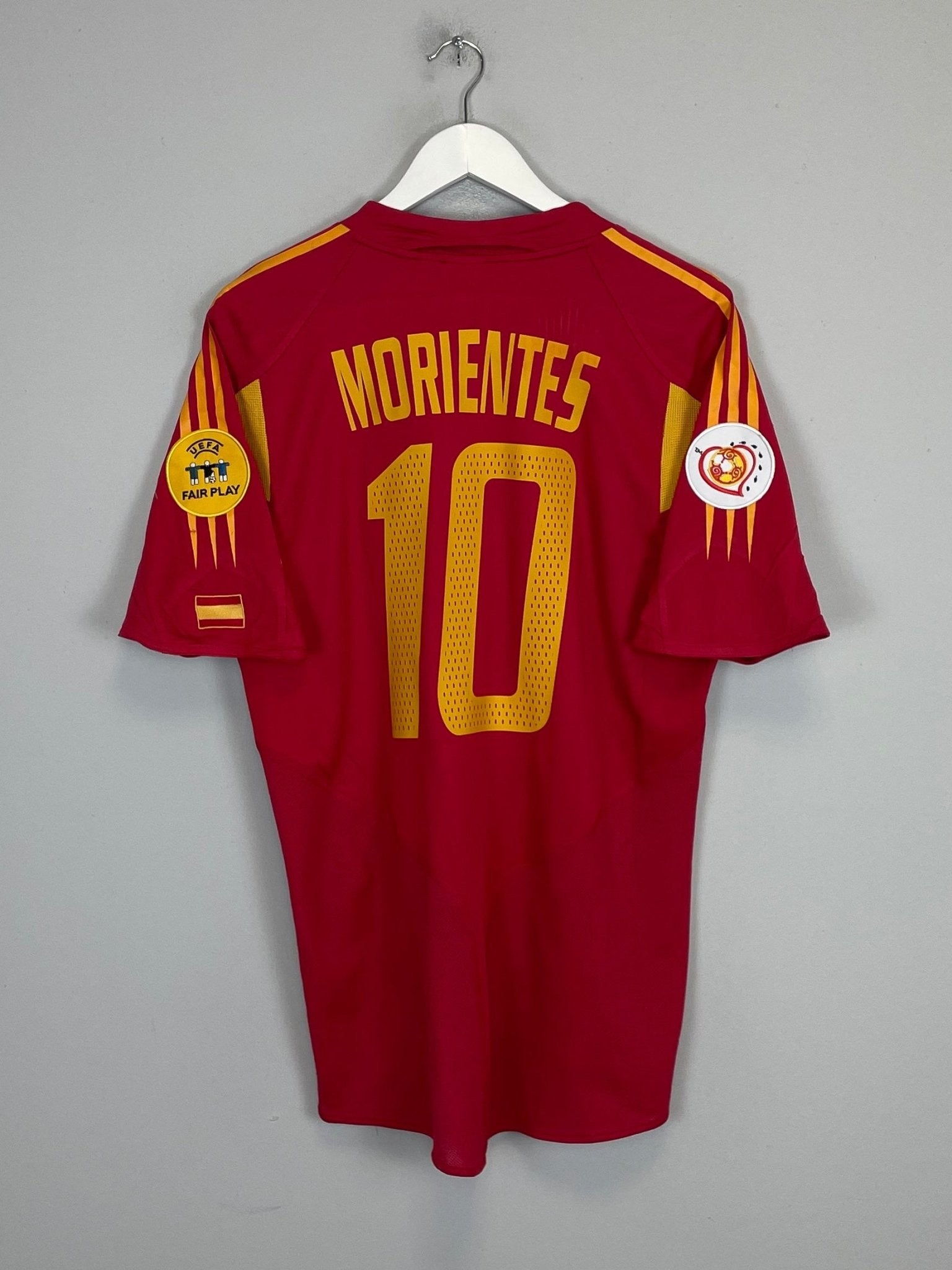 Shop 2004/06 SPAIN MORIENTES #10 HOME SHIRT (M) ADIDAS, classic football shirts, vintage football shirts & retro soccer jerseys at Cult Kits