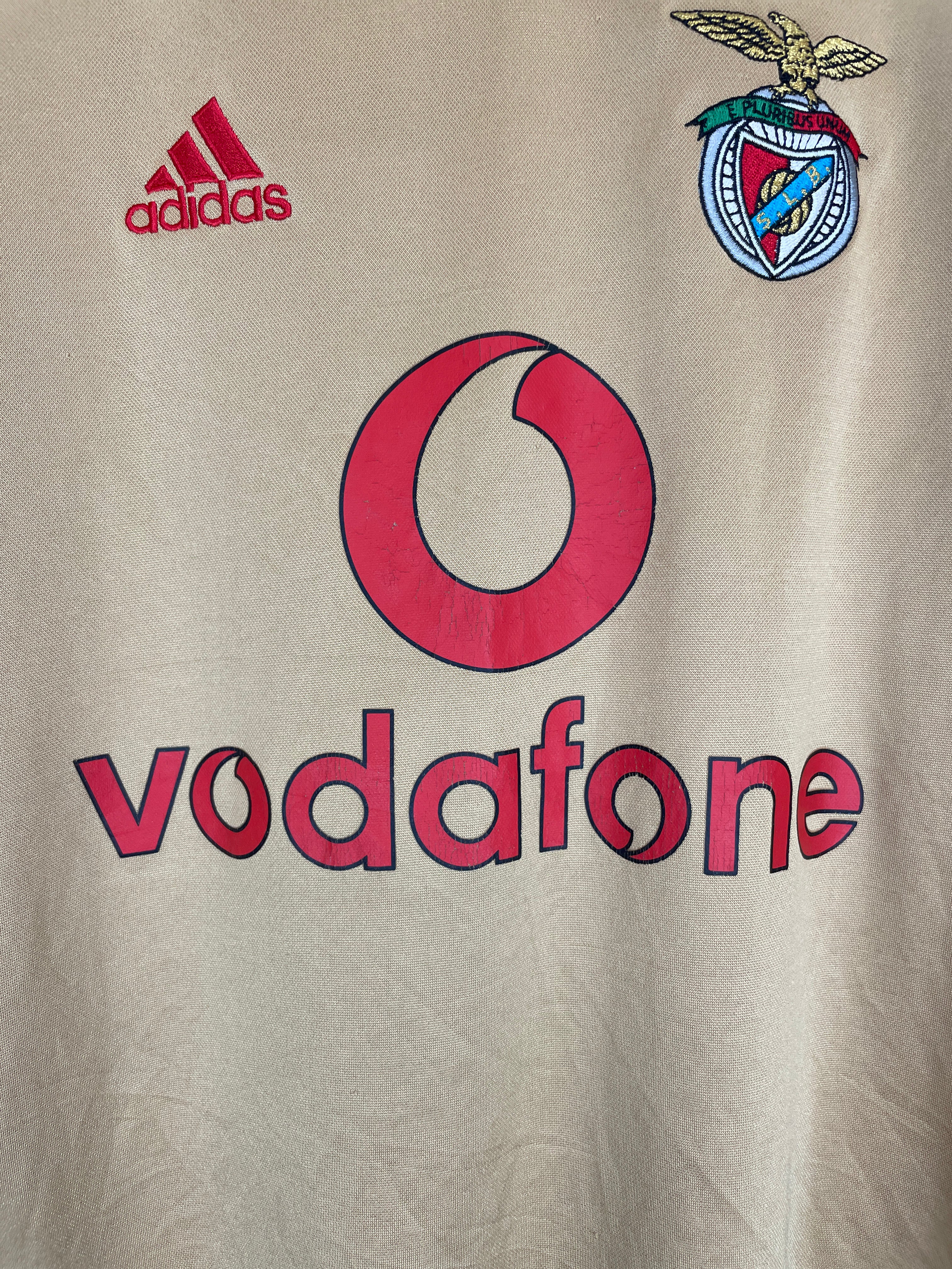 2004/05 BENFICA THIRD SHIRT (S) ADIDAS VODAPHONE BADGE LOGO GOLD RED DETAIL 
