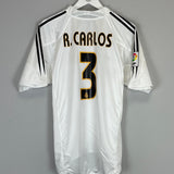 Shop 2004/05 REAL MADRID R.CARLOS #3 HOME SHIRT (M) ADIDAS, classic football shirts, vintage football shirts & retro soccer jerseys at Cult Kits