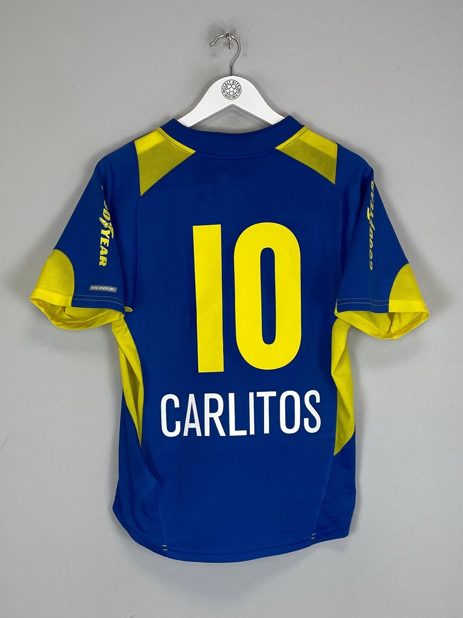 Shop 2005 BOCA JUNIORS CARLITOS #10 HOME SHIRT (S) NIKE, classic football shirts, vintage football shirts & retro soccer jerseys at Cult Kits