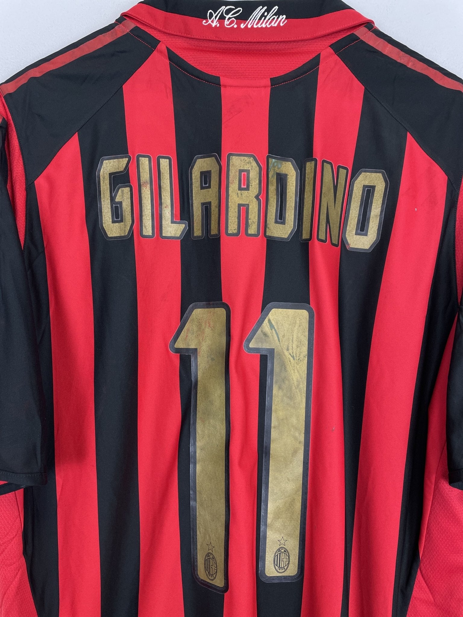Shop 2005/06 AC MILAN GILARDINO #11 HOME SHIRT (XL) ADIDAS, classic football shirts, vintage football shirts & retro soccer jerseys at Cult Kits