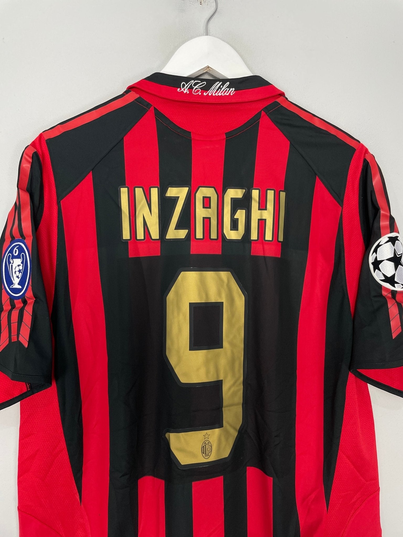 Shop 2005/06 AC MILAN INZAGHI #9 C/L HOME SHIRT (L) ADIDAS, classic football shirts, vintage football shirts & retro soccer jerseys at Cult Kits