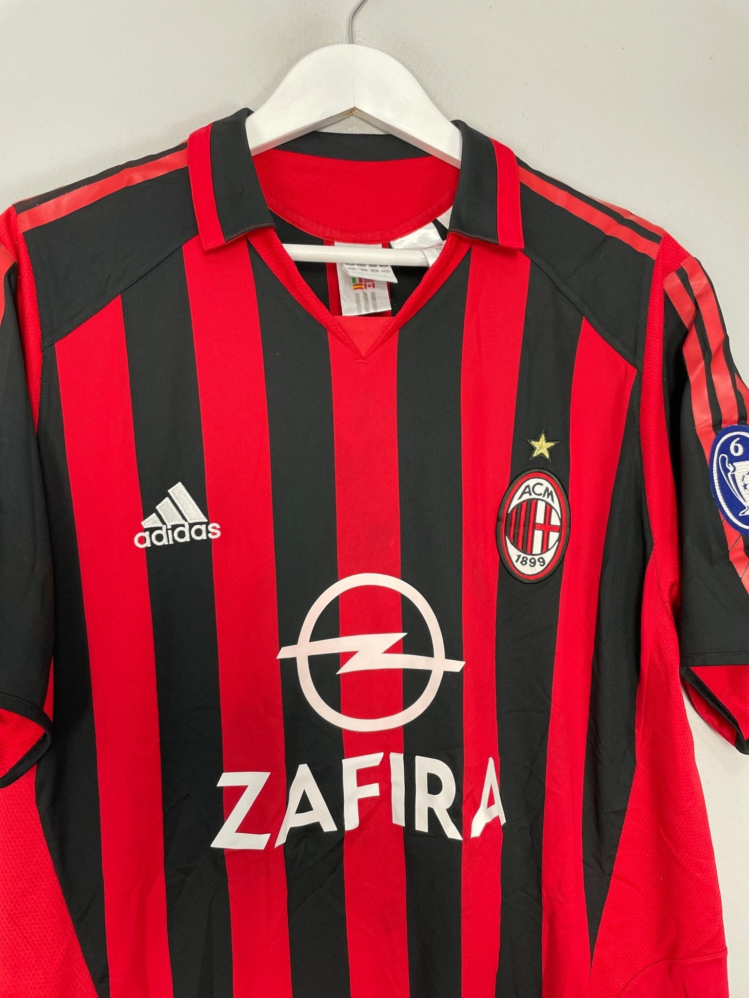 Shop 2005/06 AC MILAN INZAGHI #9 C/L HOME SHIRT (L) ADIDAS, classic football shirts, vintage football shirts & retro soccer jerseys at Cult Kits
