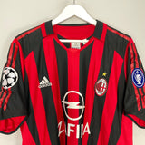Shop 2005/06 AC MILAN KAKA #22 C/L HOME SHIRT (L) ADIDAS, classic football shirts, vintage football shirts & retro soccer jerseys at Cult Kits