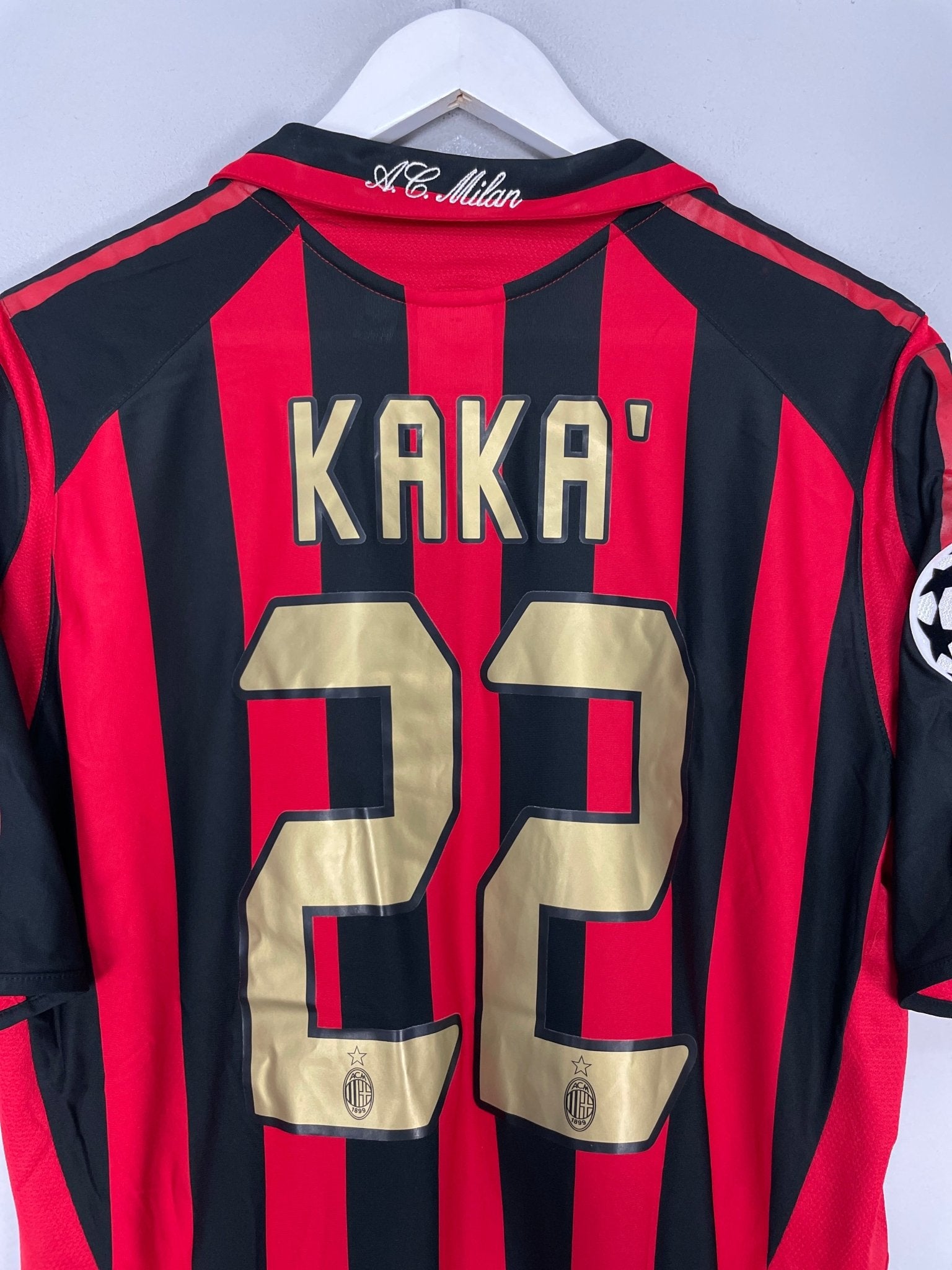 Shop 2005/06 AC MILAN KAKA #22 C/L HOME SHIRT (L) ADIDAS, classic football shirts, vintage football shirts & retro soccer jerseys at Cult Kits