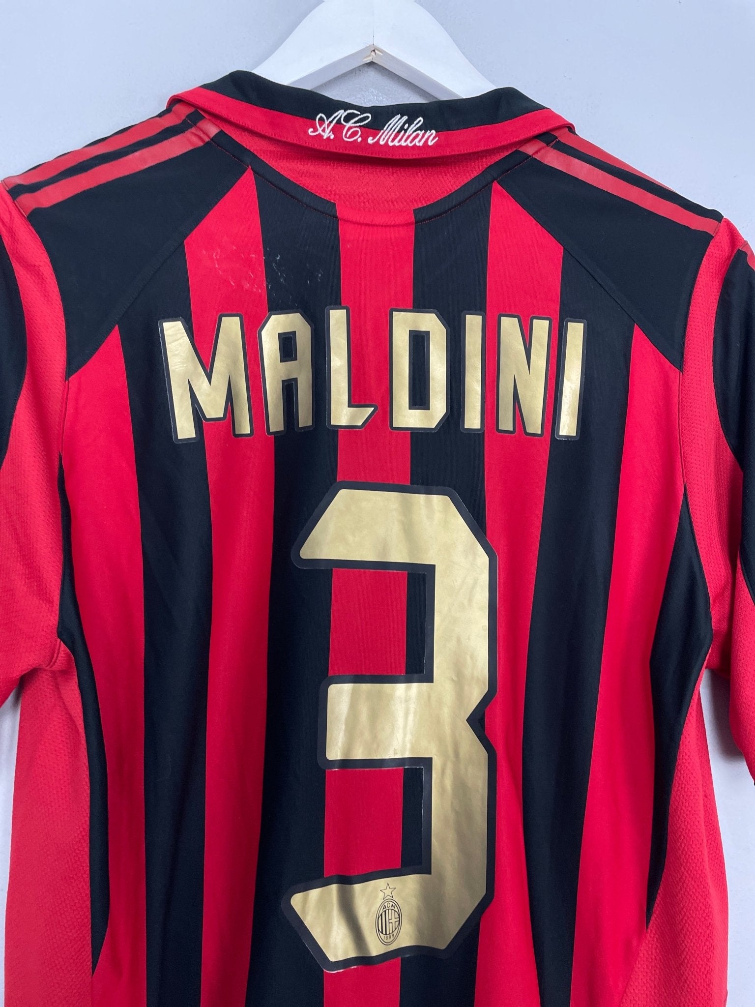 Shop 2005/06 AC MILAN MALDINI #3 HOME SHIRT (M) ADIDAS, classic football shirts, vintage football shirts & retro soccer jerseys at Cult Kits