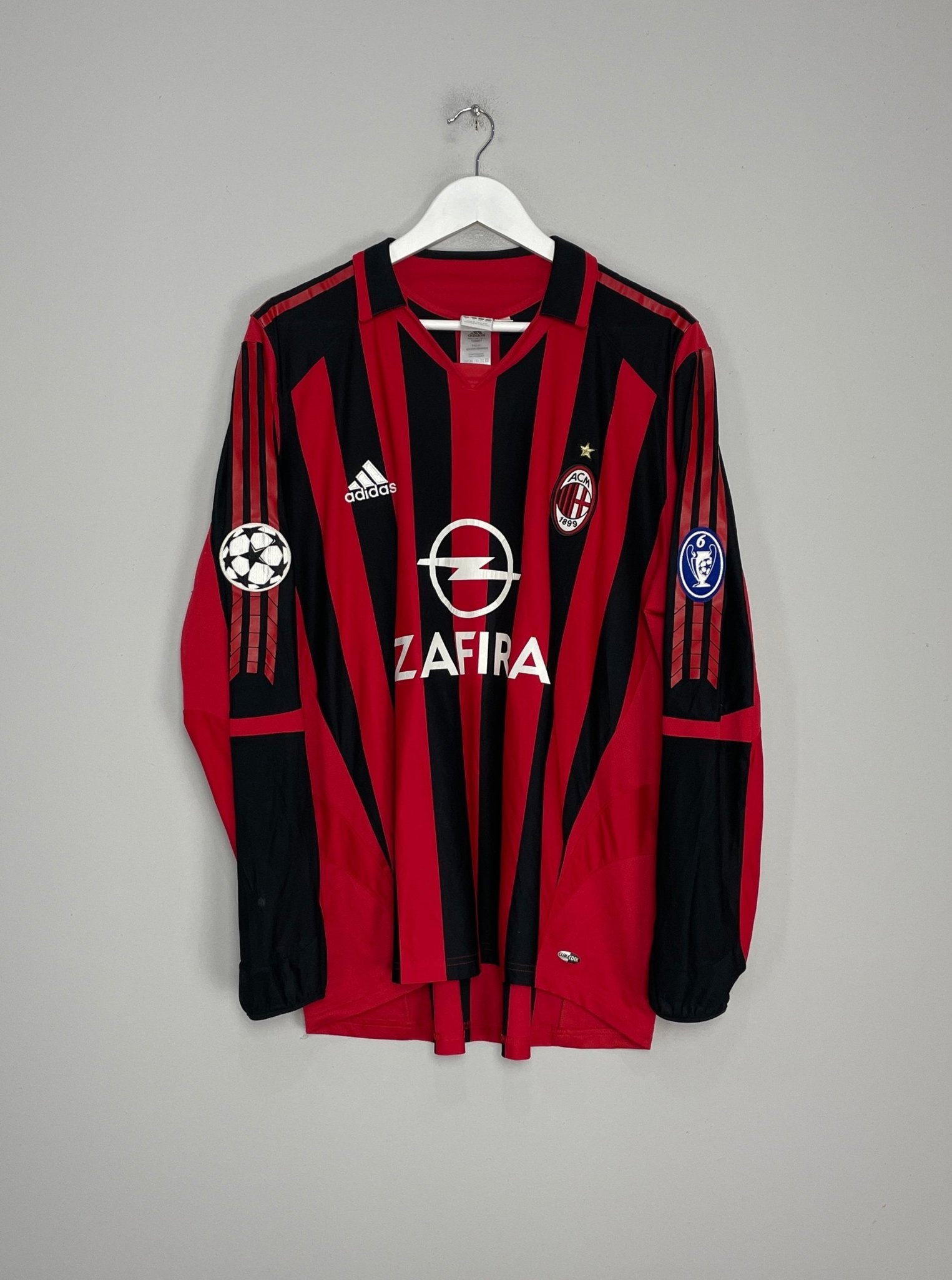 Shop 2005/06 AC MILAN SHEVCHENKO #7 L/S C/L HOME SHIRT (XL) ADIDAS, classic football shirts, vintage football shirts & retro soccer jerseys at Cult Kits