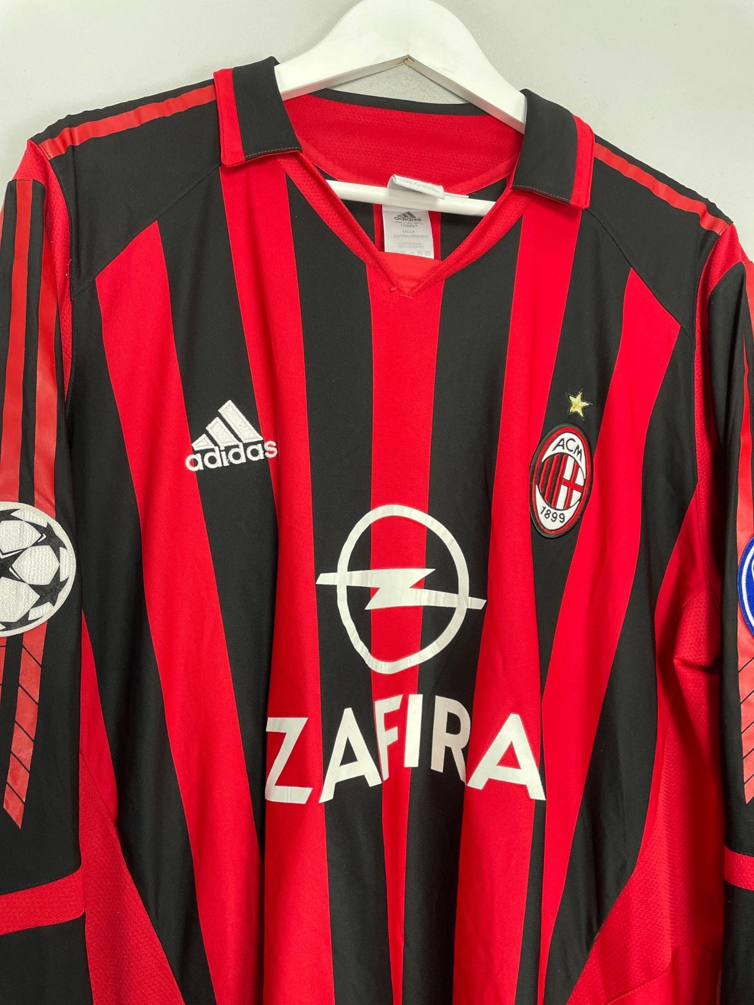 Shop 2005/06 AC MILAN SHEVCHENKO #7 L/S C/L HOME SHIRT (XL) ADIDAS, classic football shirts, vintage football shirts & retro soccer jerseys at Cult Kits