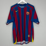 Shop 2005/06 BARCELONA HOME SHIRT (M) NIKE, classic football shirts, vintage football shirts & retro soccer jerseys at Cult Kits
