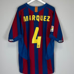 2005/06 BARCELONA MARQUEZ 4 HOME SHIRT (XL) NIKE - Cult Kits - XL - Buy Vintage Football Shirts, Authentic Retro Football Shirts For Sale, Classic Football Shirts & Soccer Jersey