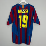 Shop 2005/06 BARCELONA MESSI #19 HOME SHIRT (L) NIKE, classic football shirts, vintage football shirts & retro soccer jerseys at Cult Kits