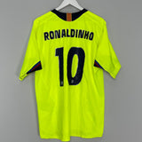 Shop 2005/06 BARCELONA RONALDINHO #10 AWAY SHIRT (L) NIKE, classic football shirts, vintage football shirts & retro soccer jerseys at Cult Kits