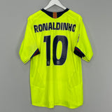 Shop 2005/06 BARCELONA RONALDINHO #10 AWAY SHIRT (L) NIKE, classic football shirts, vintage football shirts & retro soccer jerseys at Cult Kits