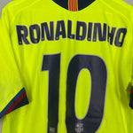 Shop 2005/06 BARCELONA RONALDINHO #10 AWAY SHIRT (L) NIKE, classic football shirts, vintage football shirts & retro soccer jerseys at Cult Kits