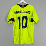 Shop 2005/06 BARCELONA RONALDINHO #10 AWAY SHIRT (L) NIKE, classic football shirts, vintage football shirts & retro soccer jerseys at Cult Kits