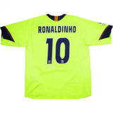 Buy 2005/06 Barcelona Ronaldinho 10 Away Shirt (XXL) Nike ~ Free worldwide shipping ~ Authentic Vintage Football Shirts from Cult Kits