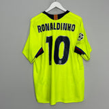 Shop 2005/06 BARCELONA RONALDINHO #10 C/L AWAY SHIRT (L) NIKE, classic football shirts, vintage football shirts & retro soccer jerseys at Cult Kits