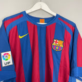 Shop 2005/06 BARCELONA RONALDINHO #10 HOME SHIRT (L) NIKE, classic football shirts, vintage football shirts & retro soccer jerseys at Cult Kits