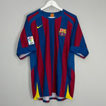 Shop 2005/06 BARCELONA RONALDINHO #10 HOME SHIRT (L) NIKE, classic football shirts, vintage football shirts & retro soccer jerseys at Cult Kits