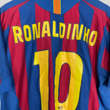 Shop 2005/06 BARCELONA RONALDINHO #10 HOME SHIRT (L) NIKE, classic football shirts, vintage football shirts & retro soccer jerseys at Cult Kits