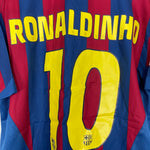 Shop 2005/06 BARCELONA RONALDINHO #10 HOME SHIRT (M) NIKE, classic football shirts, vintage football shirts & retro soccer jerseys at Cult Kits